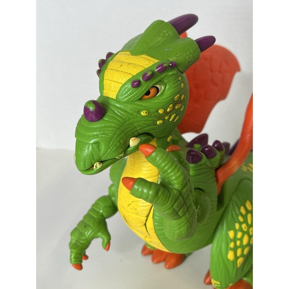 2005 IMAGINEXT GREEN DELUXE DRAGON ACTION FIGURE TOY LIGHT-UP SOUND MOTION - Picture 7 of 11